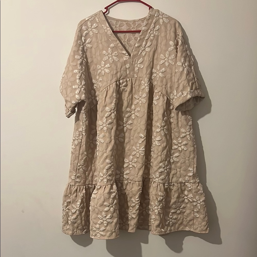 Elegant Cream Floral Dress